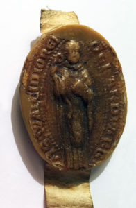 Sigillan Gérard, abbé de Waulsort-(1200-1229) S 8444